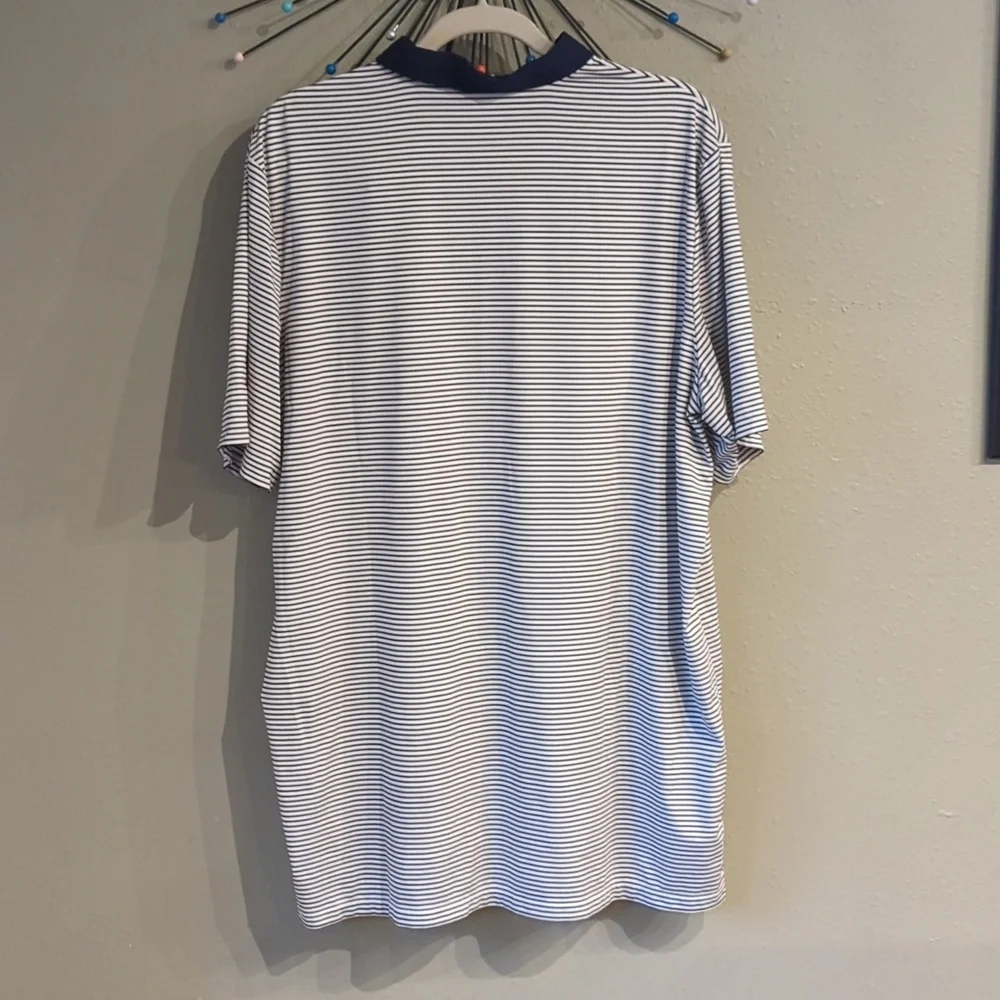 Vacation Golf Ralph Lauren X Active Wear XL Polo White Blue Striped Nautical